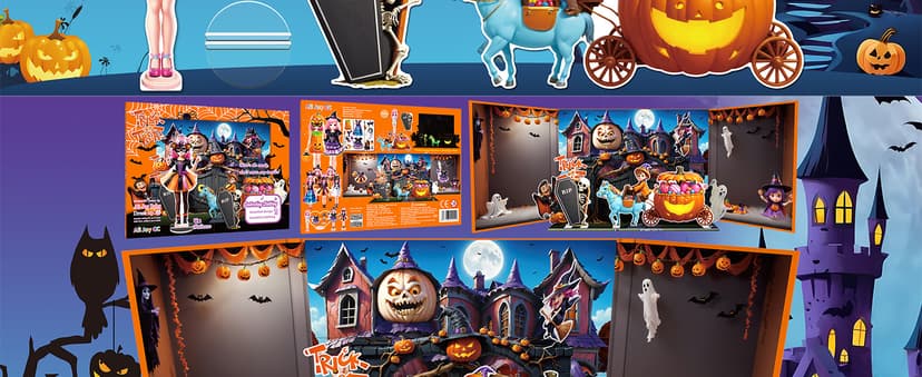 Halloween Magnetic Dress Up Dolls for Kids, Spooky Witch & Pumpkin Fairy Costume Dress Up Set with 3D Haunted House Scene, Travel Activity Toy Gift for Toddler Girls & Boys Ages 3 4 5 6 7