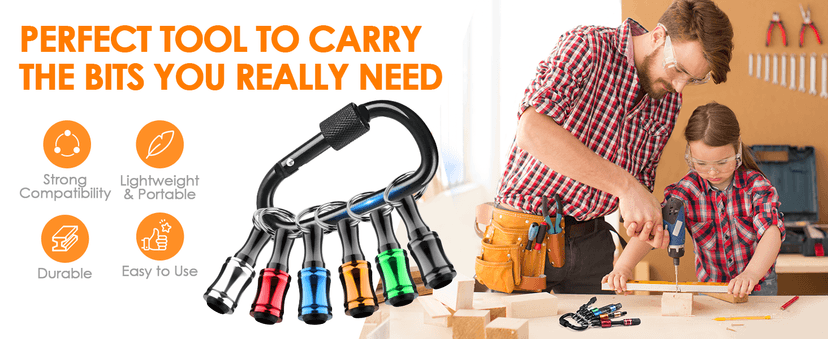 Bit Holder Stocking Stuffers for Men Gifts for Christmas Gifts for Men Who Have Everything Tools for Men Magnetic Drill Bit Holder Keychain Cool Gadgets White Elephant Gifts for Adults Dad Husband Him