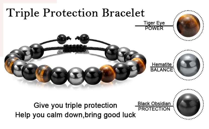 Sereney 9 10 11 12 13 15 16 18 21 30 40 50 60 Year Old Birthday Gifts for Him Boys, Handmade Triple Protection Bracelets as Adjustable National Boyfriend Day Bracelets for Boys Son Grandson Dad Man