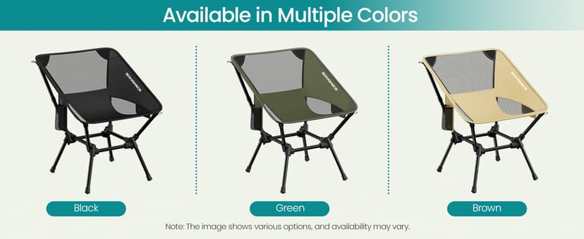 SONGMICS Camping Chair, Lightweight Folding Beach Chair, Adjustable Height, Steel Frame, Portable for Outdoor Travel