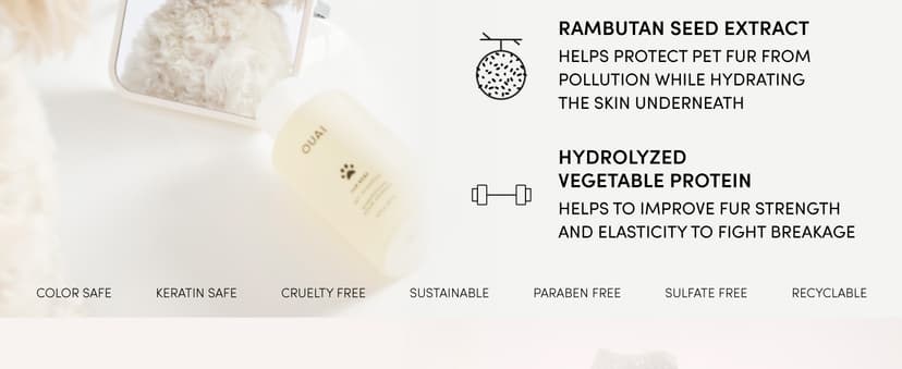 OUAI Fur Bébé Pet Shampoo, Mercer Street Scent - Dog Shampoo and Coat Wash for Hydrating, Cleansing and Adding Shine - Pet Supplies by OUAI (16 Fl Oz)