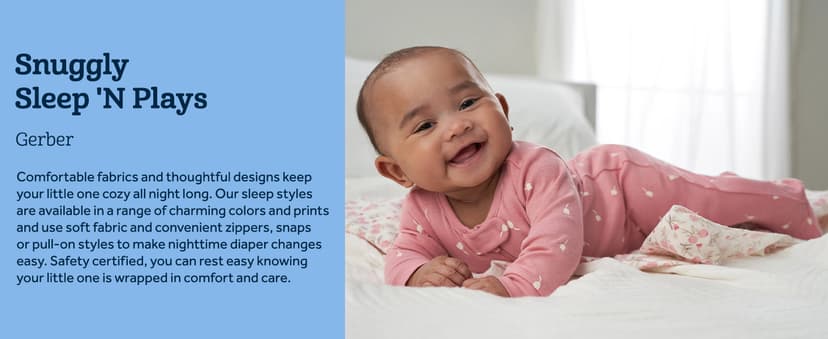 Gerber baby-girls 4 Pack Sleep N' Play Footie