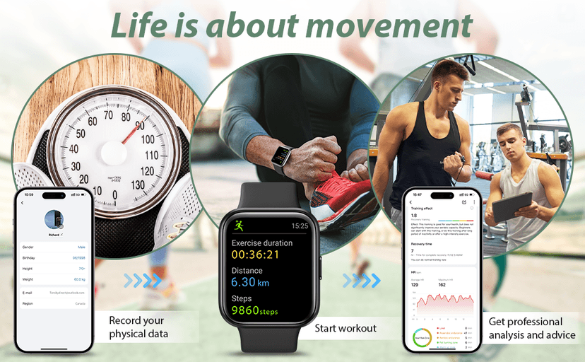 Tensky Smart Watch for Men/Women Android & iPhone, Alexa Built-in, 1.8" Touch Screen Fitness Tracker with Answer/Make Calls, 3ATM Waterproof Heart Rate/Sleep/SpO2 Monitor, Pedometer, 100+ Sport Modes