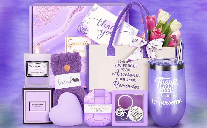 Fortuning's JDS 13PCS Thank You Gifts for Women,Appreciation Spa Thoughtful Unique Office Gift Mothers Day Gifts for Coworker Nurse Friends Boss Teacher Mom Her Appreciation Gift Boxes Holiday Basket