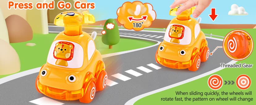 Cars Toys for 1 Year Old Boy Birthday Gift: Press and Go Toys Cars for Toddlers 1-3 Baby Toys 12-18 Months Toddler Toys Age 1-2 One Year Old Boy Toys First Birthday Gifts for 1-3 Year Old Boys Girls