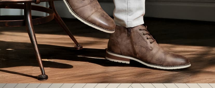 Ferro Aldo Men's Ankle Boots | Lace-Up Cap Toe Chukka Style Dress Boot | Casual Fashion for Work