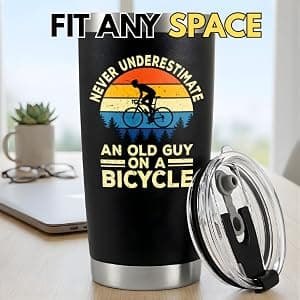 Gifts for Bikers - Cycling Tumbler 20oz - Cool Gifts for Cyclists Riders Triathlete Bicycle Lover, Fathers Day Mother Days Christmas Birthday Cycling Mug Bicycle Coffee Cup B0GSPZFS4R