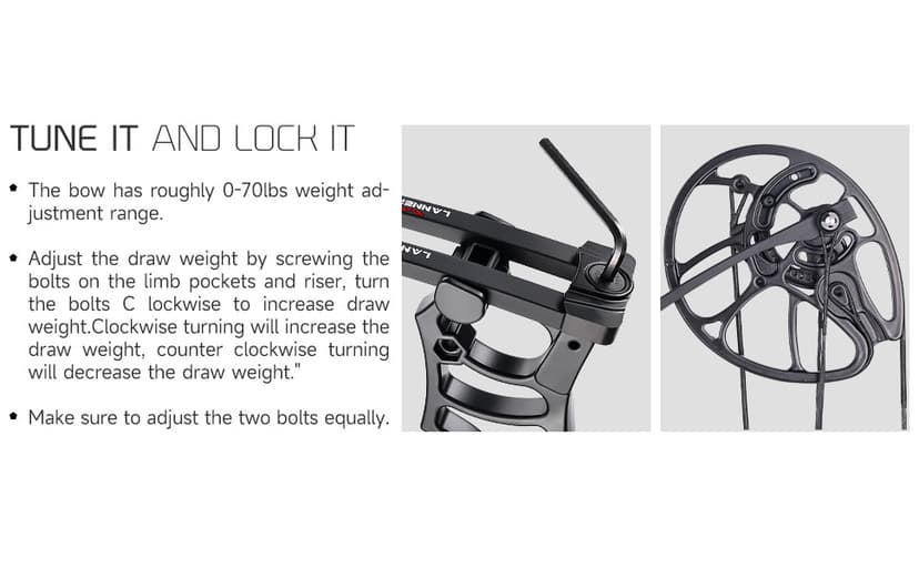 Lanneret Compound Bow and Archery Sets - Right Hand Archery Compound Bows 0-70 lbs Draw Weight Adjustable for Adults and Beginners,25"-31" Draw Length,up to IBO 320 fps,Archery Hunting Bow Set