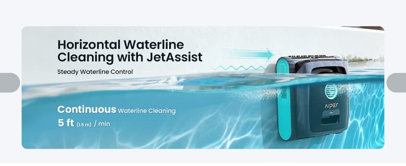 AIPER Scuba V3 AI Vision Cordless Robotic Pool Cleaner, Include Wireless Charging Dock, Smart Waterline Parking & Featherlight Design, Micromesh Multi-Layer Filtration, Blue