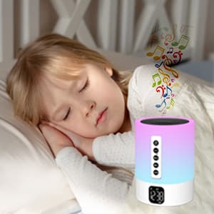Alarm Clock Bluetooth Speaker, Night Light White Noise Machine Touch Bedside Lamp with Alarm Clock for Kids Multi-Color Changing Night Light Xmas Gifts for Teenage Girls Boys Women Teen Girl Gifts