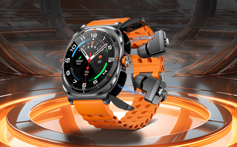 Smartwatch with Earbuds(Answer&Make Calls) IP67 Water Resistant Watch(2 Straps), Sports Watches 100+ Sports Modes (Cycling/Fitness/Hiking), DIY Watch Faces for Men Dad Husband