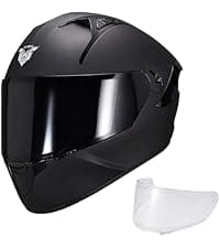 VCOROS Full Face Dual Visor Motorcycle Helmet for Adults Motorbike Street Bike Racing Helmets X9 DOT Approved with Black Visor