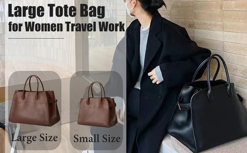 Yafirgeer Vegan Leather Tote Bags for Women Large Tote Retro Top-handle Bag Trendy Work Bag PU Leather Purses