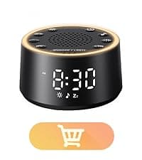 Dreamegg Sound Machine for Sleep - D1 Nova White Noise Sound Machine for Baby Adult with Alarm Clock, Soothing Sounds, Dimmable, White Noise Alarm Clocks for Bedrooms Heavy Sleepers Travel, Black