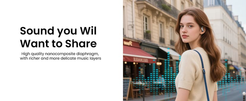 Piluyaa Open Ear Earbuds Bluetooth AI Ear Buds 60Hrs Playtime Wireless Over Headphones with Earhooks IPX7 Waterproof Touch Control Air Conduction Sport Headsets Earphones for Workout Running Black