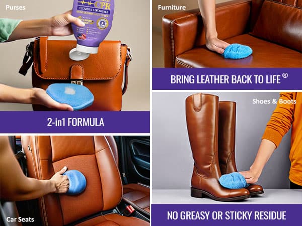 Leather CPR Cleaner & Conditioner 18oz - Cleans, Conditions, Restores & Protects Leather Furniture, Handbags, Car Seats, Interior, Jackets, Boots, Purses, Shoes, Couch, Saddles, Tack & More