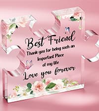 Best Friend Birthday Gifts, Friend Gifts for Long Distance, Friend Birthday Gifts for Women, Acrylic Puzzle Plaque Gifts for Friend on Mothers Day -2.8 * 3.3in