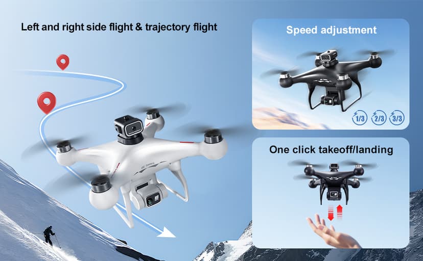 RC Hobby Drone with Screen Display Remote Control, 1080P Dual Camera, Speed Adjustment, Altitude Hold, One-Key Takeoff, 3D Flips, 2 Batteries, Hovering, Brushless Motor, APP Control, Plane Copter, LED Lights, Adult Beginners FPV Quadcopter Airplane Helicopter, Drone Kids For Age 8-12 (Black)