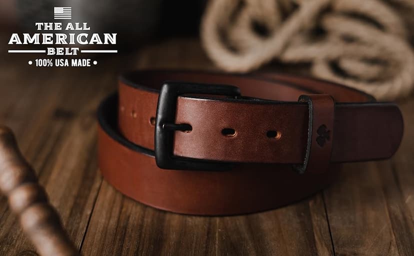 Main Street Forge All American Leather Belt | Made in USA | Men's Heavy Duty Work Belt | EDC Belt