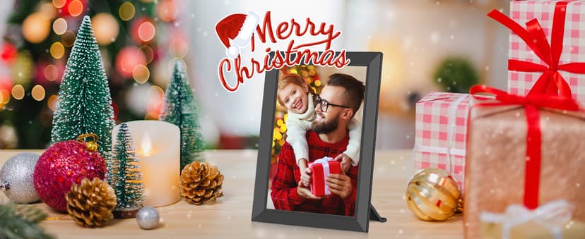 BIGASUO Digital Picture Frame, 10.1" Frameo Digital Frame WiFi with 32GB Memory, 1280x800 IPS Touch Screen, Send Photos/Videos from Your Phone Anywhere, Photo Gifts for Parents and Grandparents