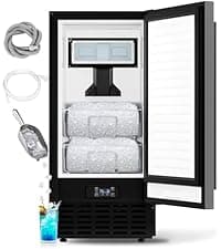 Under Counter Nugget Ice Maker, 70 lbs/Day Nugget Ice Machine, Built-in or Freestanding Ice Maker with 2-Drawer Ice Baskets, Auto-Cleaning & 24H Timer for Home and Bar Use
