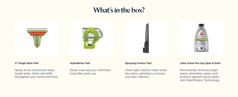 BISSELL Little Green Multi-Purpose Portable Carpet and Upholstery Cleaner, Car and Auto Detailer, with Exclusive Specialty Tools, Green, 1400B