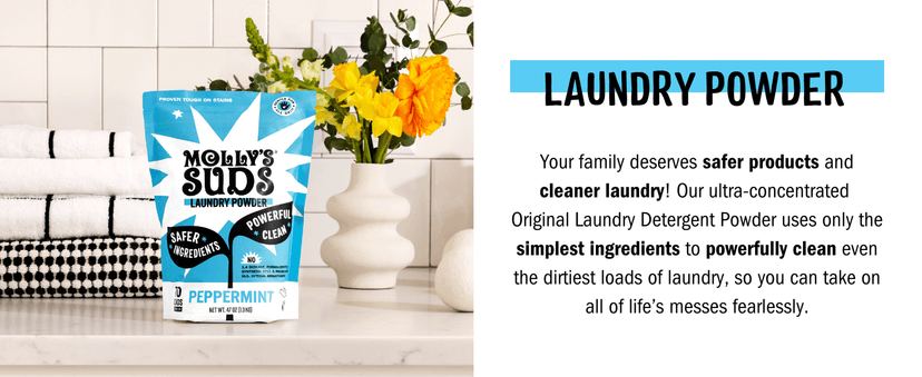 Molly's Suds Original Laundry Detergent Powder | Clean Laundry Detergent Powder for Sensitive Skin | Simple, Effective Ingredients, Stain Fighting | 120 Loads (Unscented)
