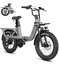 Upgraded Electric Bikes for Adults with 750W/1500W Peak Motor 20" Fat Tire E Bike with 28 MPH 90 Miles Max Range 48V Removable Battery EBike Electric Bicycle Commuter Ebikes