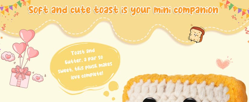 Gifts for Him Her Boyfriend Girlfriend Partner Loved One “You Are My Butter Half!” Crochet Toast – Cute Romantic Valentine’s Day, Anniversary, Birthday Gift for Couples Desk Decor & Christmas Gifts