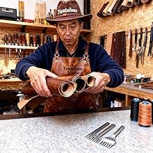 Handmade Handmade Genuine Leather Card Holder with Snap Closure - Ultra Slim Minimalist Wallet, Hand-Stitched Compact Front Pocket Card Case for Men & Women (Dark Coffee)