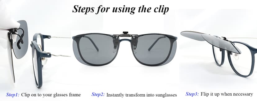 MONICE Fishing Clip on Flip up Polarized Sunglasses Fit Over Prescription Glasses Driving UV Protection Gift Men Women