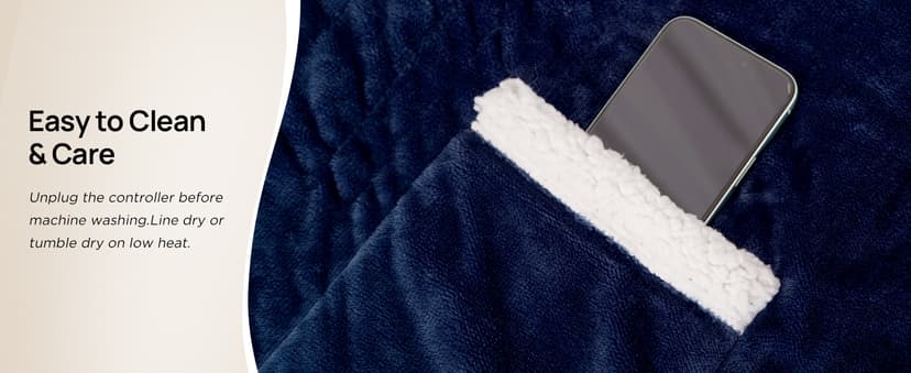 Electric Shawl Wrap with Pockets, Wearable Heated Poncho Hoodie with 6 Heating Levels & 2-10 Hours Auto Shut Off, Home Office Westinghouse Wearable Heated Throw Blanket Flannel Sherpa 50x60 Inch Navy B0CSS5PQ42