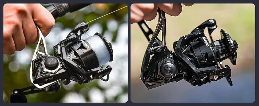 KastKing Megatron Spinning Reel, Freshwater and Saltwater Spinning Fishing Reel, Rigid Aluminum Frame 7+1 Double-Shielded Stainless-Steel BB, Over 30 lbs. Carbon Drag, CNC Aluminum Spool & Handle