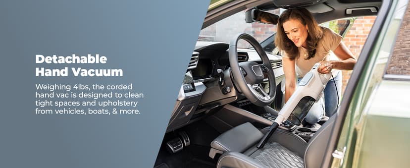 Kenmore CS2015 200 Series Corded Stick Vacuum, Detachable Hand Vac with 2-Motor Powerful Suction, Hair Eliminator Nozzle, LED Headlight & Swivel Steering for Carpets, Bare Floors and Couches