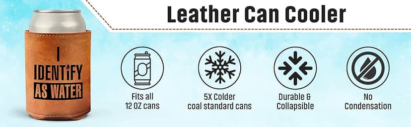 Gifts for Dad from Daughter, Son for Fathers Day - Dad Gifts, Men Gifts - Birthday Gifts for Men, Dad Birthday Gift, Birthday Gifts for Dad - Retirement Gifts for men, Leather Can Cooler for Mens 12Oz