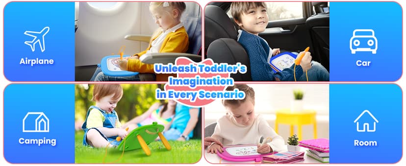 Toddlers Toys Ages 1-3, Magnetic Drawing Board, Doodle Board Pad Learning and Educational Toys for 18 Months Baby 1-3 Yr Kids Birthday Gifts - Blue