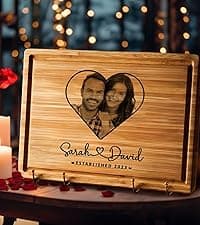 Personalized Wood Engraved Cutting Board - Valentines Day Gifts for Her - Unique Present for Wedding, Anniversary, Housewarming, Birthday, Holiday, or Romantic Gift Idea for Friends, Family, Mom, Dad