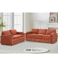 Lesofair 84" L-Shape Pull Out Sofa Bed with Adjustable Backrest, Upholstered Sectional Sleeper Sofa with Storage Chaise, Suede Leather Reversible Couch Bed with USB Port for Living Room, House, Brown