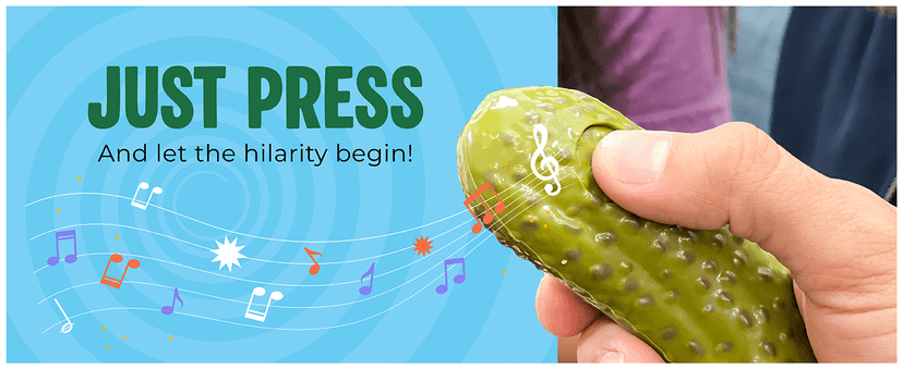 DR DINGUS Yodeling Pickle (1 Pickle) Sings Dill-lightful Musical Yodel Song - Hilarious Laughs - Singing Novelty Gag Gift for Friends Family Coworkers Office Students Classroom