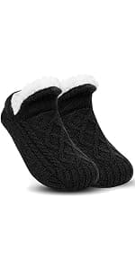 Unisex Fluffy Fuzzy Warm Slipper Socks for Men Women, Thick Fleece Lined Non-Slip Socks Indoor Floor B0DCS3T47Z
