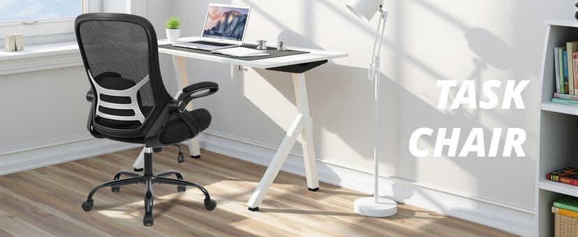 HYLONE Big and Tall 400lbs Heavy Duty Office Chair, 5" Thickened Seat Ergonomic Desk Chair with Adjustable Armrests, Home Office Computer Chairs for Long Hours Mesh Executive Chair(Black)