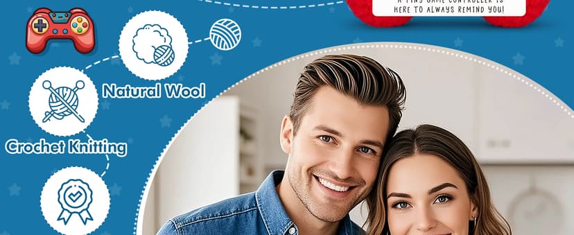 Busy Gaming Life Crochet Game Controller Husband Gift for Christmas Fathers Day Birthday, Best Husband Ever Gifts for Wedding Anniversary from Wife, Christmas Stocking Stuffers