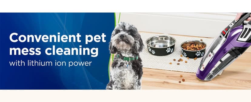 BISSELL Pet Hair Eraser Cordless Hand Vacuum, Lithium Ion, Home, Auto, and Pet Vacuum, Easy-Empty Dirt Bin, Upholstery Tool, Brush Tool, and Crevice Tool Included, 2390A