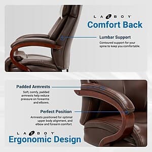 La-Z-Boy Bradley Bonded Leather Executive Chair (Roasted Chestnut)