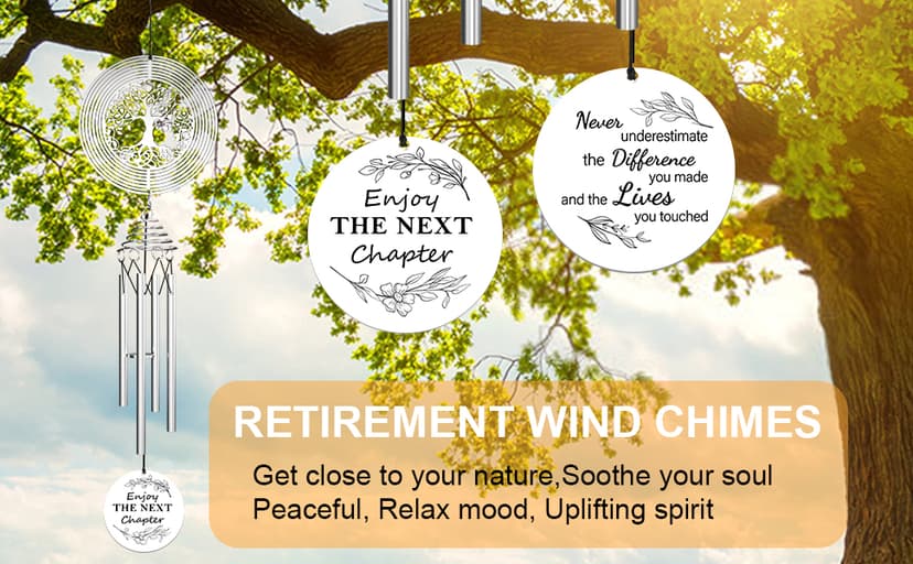 2026 Retirement Gifts for Women Coworker Teacher Nurse Boss Grandma Mom Friend, Retiree Gift Idea Leaving Going Away Gifts Retirement Gift for Women Men, Happy Retirement Wind Chimes Retired Gifts B0CHM6RJL5