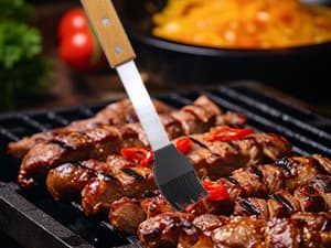 Grandpa Gifts from Grandkids, Fathers Day Grandpa Gift Heavy Duty Wooden BBQ Grilling Accessories Kit for Backyard, Thick Stainless Steel Grill Utensils with Non-Slip Handle Tools in Portable Bag