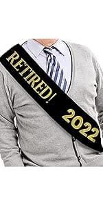 The Legend Has Retired Sash – Elegant Black and Gold Foil Legendary Sash for Both Women and Men & a Large Gold Safety Pin. Perfect for Retirement Parties