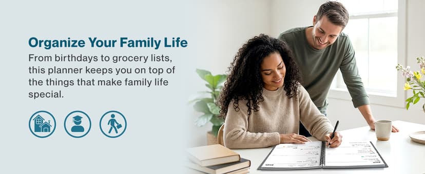 Dunwell 2026 Planner Book 8.5x11, Weekly Monthly Calendar, Jan to Dec, Large Daily Organizer with Laminated Tabs, Bookmark, Notes Section & Stickers