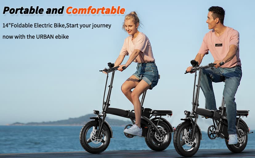 Folding Electric Bike for Adults, 500W Motor 25MPH & 35Miles Long Range, 14” Mini E-Bike with Removable 48V 576Wh Battery, UL Certified Electric Bicycle for Commuting & Teens