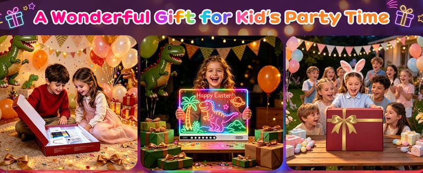 8 Colors, 8 Modes, 15 Light Effects with Music & Blue-Tooth, Doodle Neon Glow Pad Toys Gift for Girls/Boys/Kids 16" Rechargeable LED Drawing Board, Kids Birthday Christmas Gift B0GT9HHRJJ